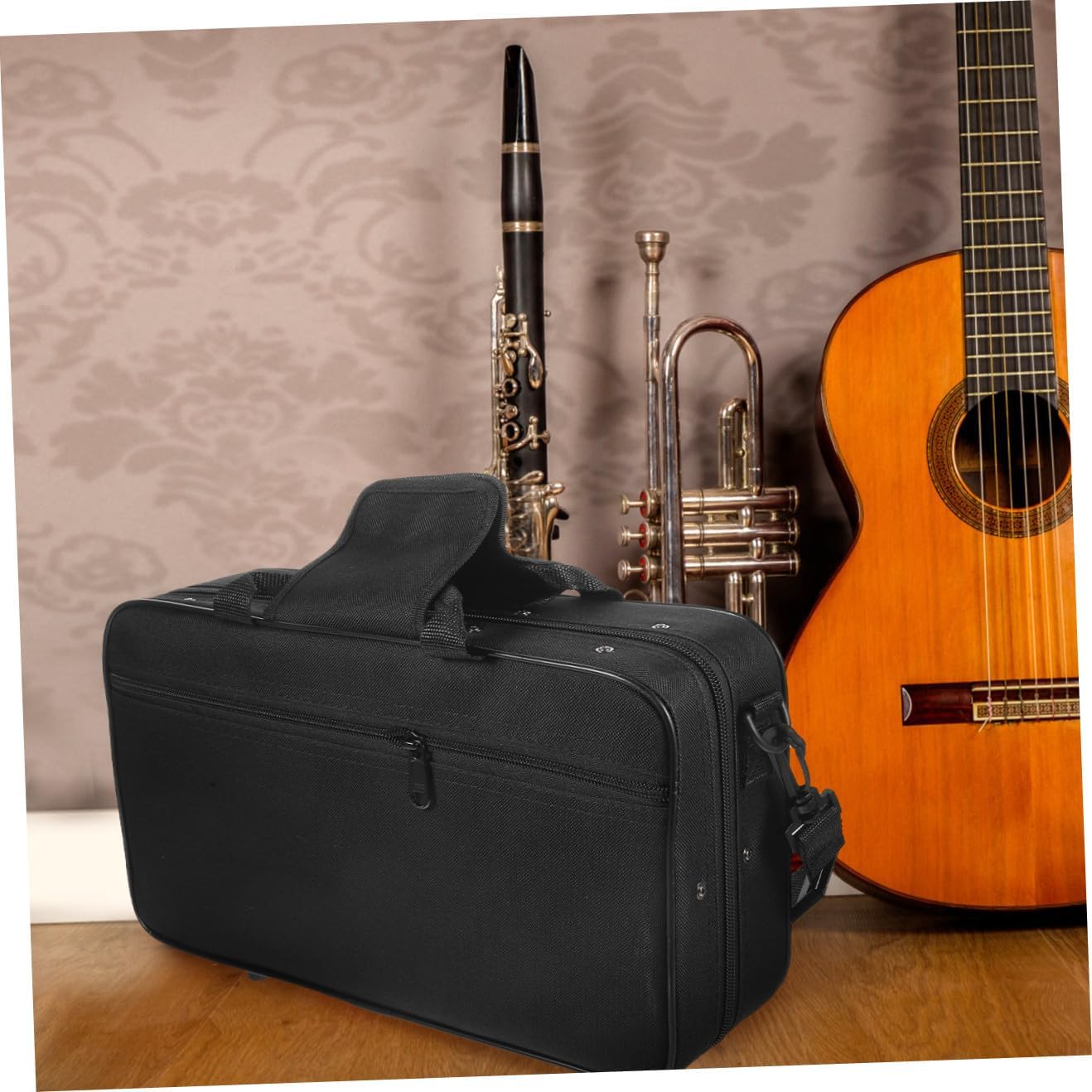 Padded Oxford Cloth Clarinet Carrying Bag Thickened Wear Resistant Storage Case with Shoulder Strap for Travel and Daily Protection