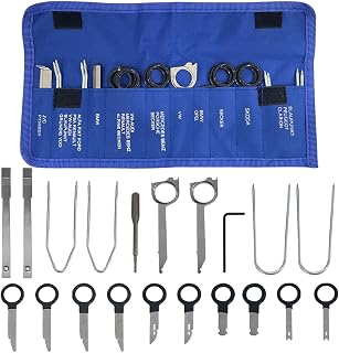 20PCS Car Radio Removal Tool Kit, Professional Tooling Car Audio Stereo CD Player Removal Key Kit, Universal Radio Removal Pry Tool Kit for Most Cars and Trucks (Blue)