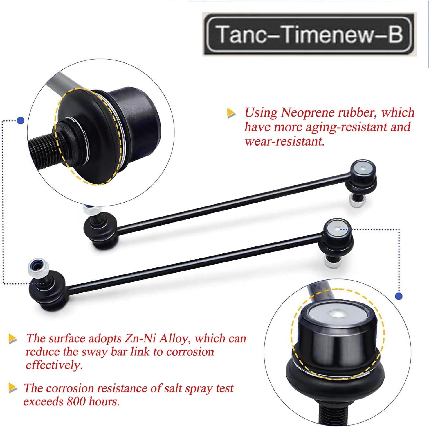 2pcs Front Sway Bar Links Stabilizer End Link Suspension Kit MN101368 for 2008-2015 Lancer/2000-2001 Mazda MPV 2011-2014 200/2007-2010 Sebring/2008-2014 Avenger/2007-2014 Compass