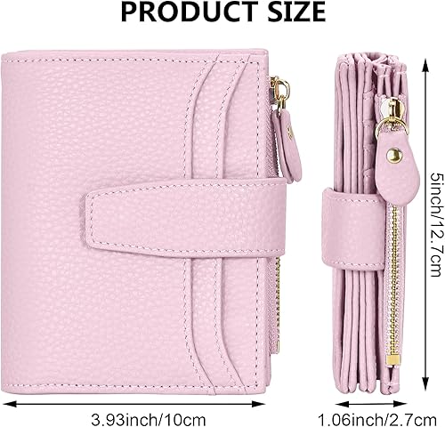 Miniatura 3 de oscaurt Cartera pequeña para mujer, con bloqueo RFID, plegable, compacta, para tarjetas de crédito, carteras de cuero para mujeres con bolsillo con