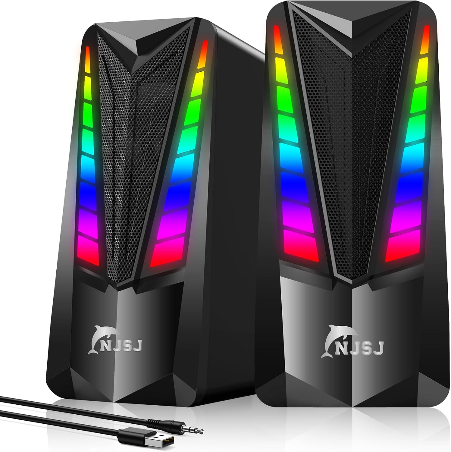 NJSJ Computer Speakers, 2.0 USB-Powered Speaker for...