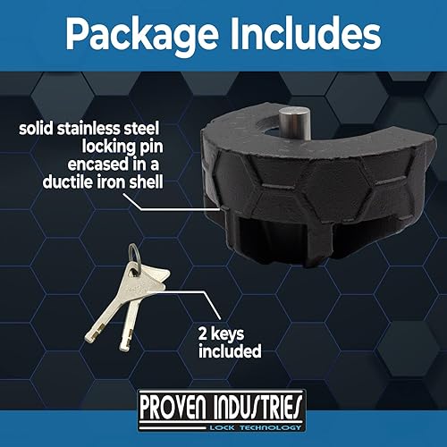 Miniatura 5 de Cerraduras probadas Modelo S175 bloqueo de enganche de remolque, cerradura de enganche de remolque de 2 516 pulgadas, se adapta a acopladores