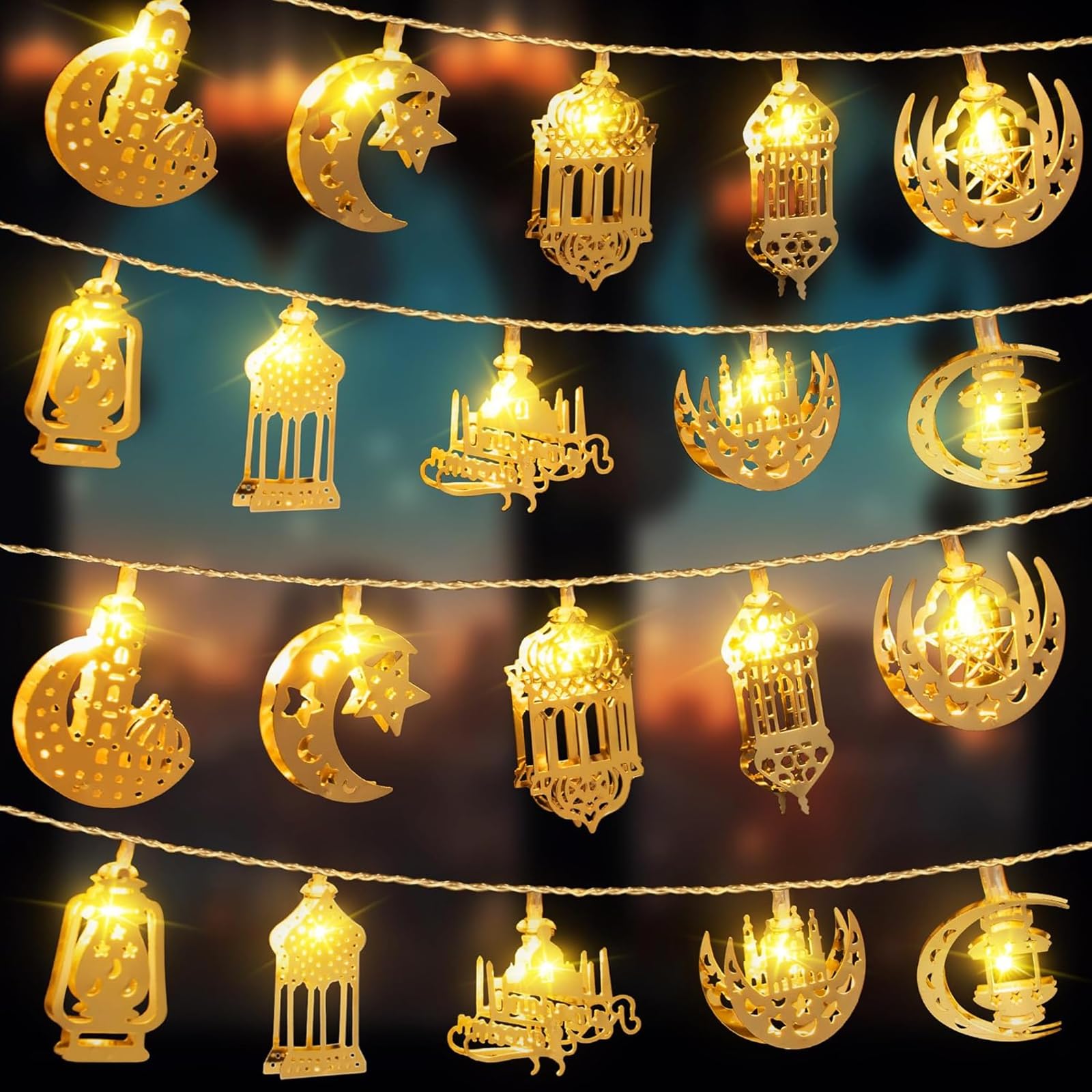 Ramadan Decorations Ramadan String Lights,OYDAS Eid Mubarak Decorations Ramadan Eid String Light Ramadan Decorations for Home Eid Decoration,Warm white-3m 20 Leds (ex10)
