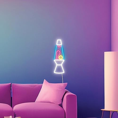 Miniatura 3 de Lava LAMP - Letrero de pared de neón, luz LED rosa y amarilla de 14 pulgadas, perfecto para regalo de vacaciones y cumpleaños, decoración de
