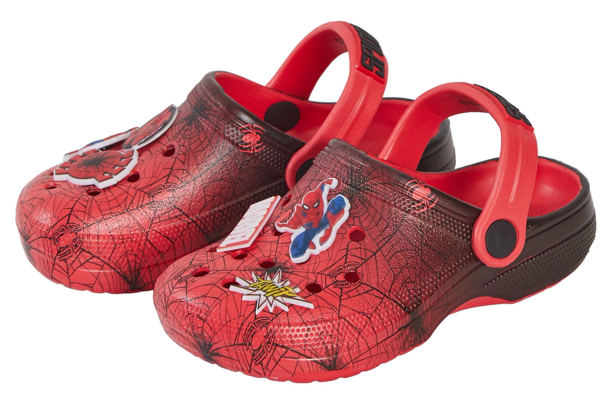 Enfants Spidey et Ses Incroyables Amis Spiderman Sabots Sandales avec Breloques Badges curseurs d'été avec Bride à la Cheville Chaussures de Plage