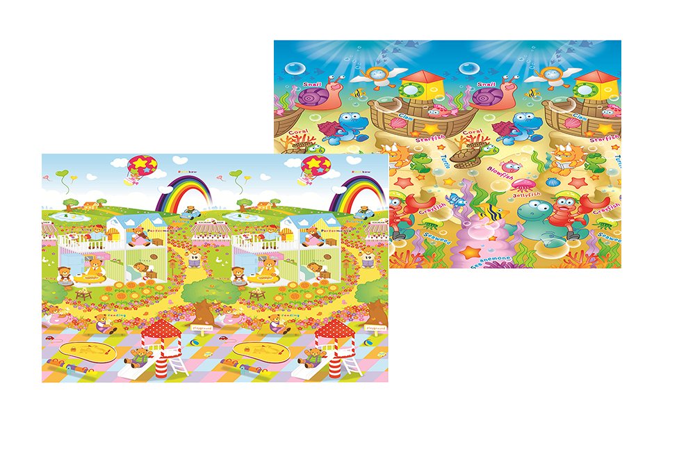 MyLine Baby PlayMat (Super Large, 78.7''x70.9'') (Regular, 1.0cm, Bear Day/Sea World)