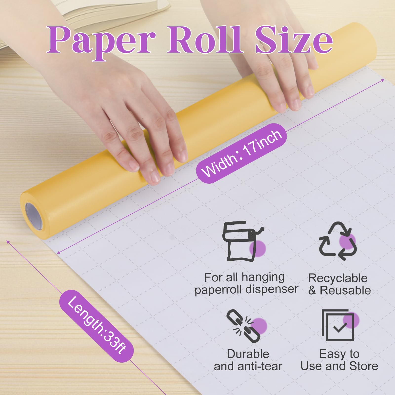 Goldfarbenes mattes Geschenkpapier, 43,2 x 10,1 m, einfarbig, Weihnachtsgeschenkpapier, Perlglanzpapier, Kunst-Bastelpapierrolle, Geschenkpapier für Hochzeit, Valentinstag, Geburtstag, Weihnachten