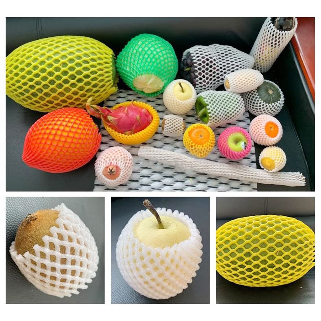 Fundas Protectoras de Malla de Espuma para Fruta, Fundas de Red Espuma for protección Frutas y Verduras, Paquete Varios tamaños(24x10cm 150pcs)