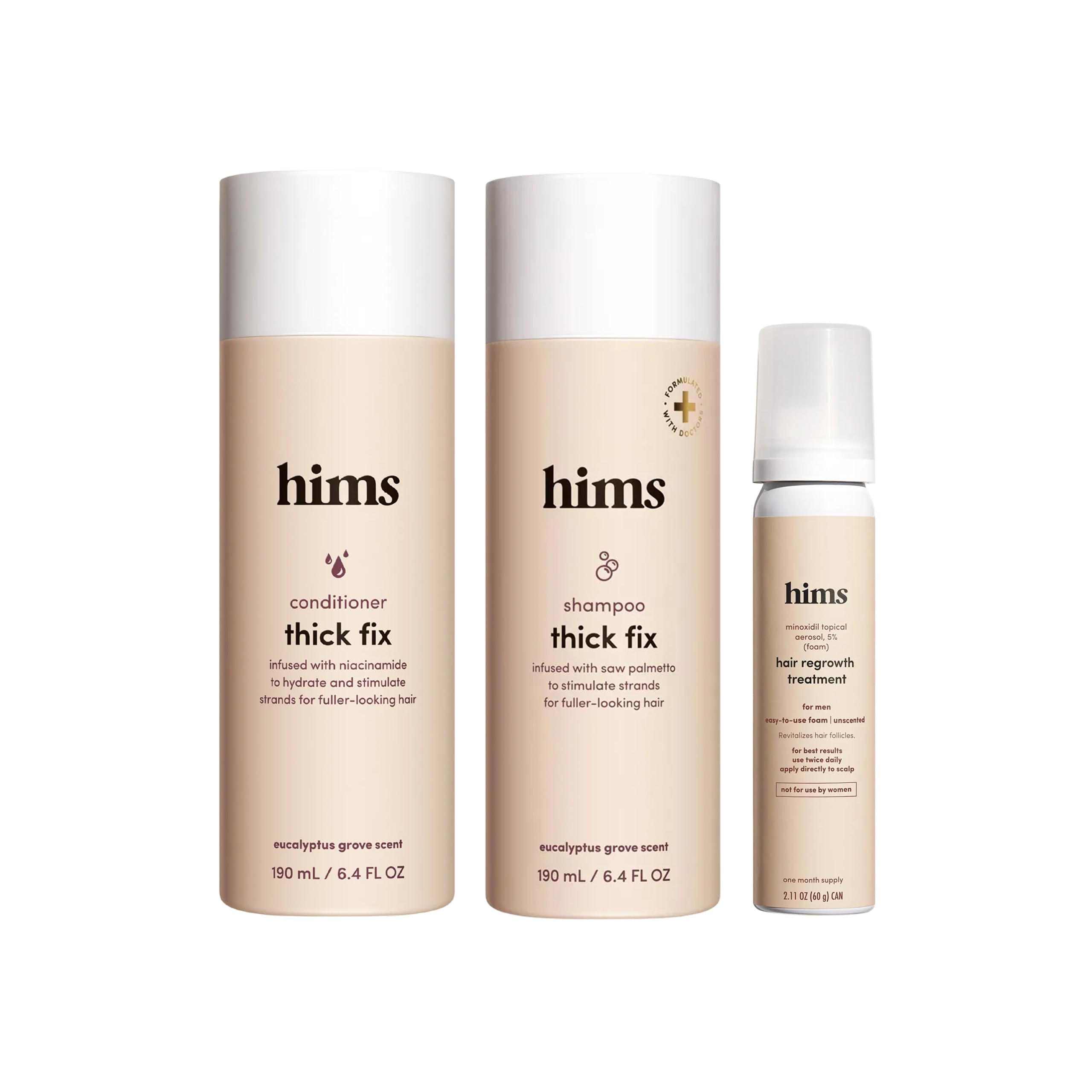 hims Thick Fix Shampoo Conditioner Set for Healthy Hair Growth Thickening - Scalp Cleansing - Eucalyptus Scent 6