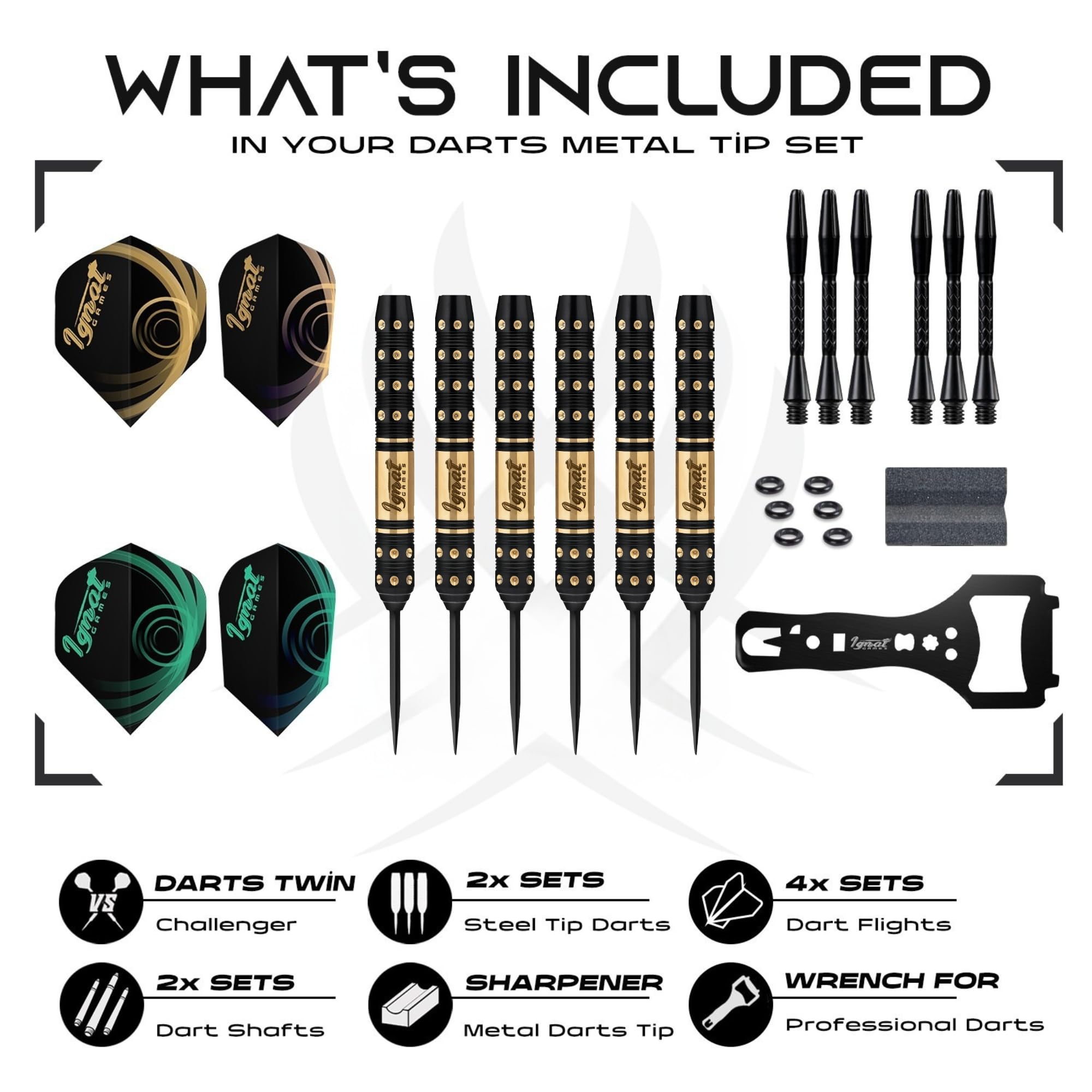 Set Freccette Professionali In Acciaio - Con Custodia Elegante E Manuale Di Gioco