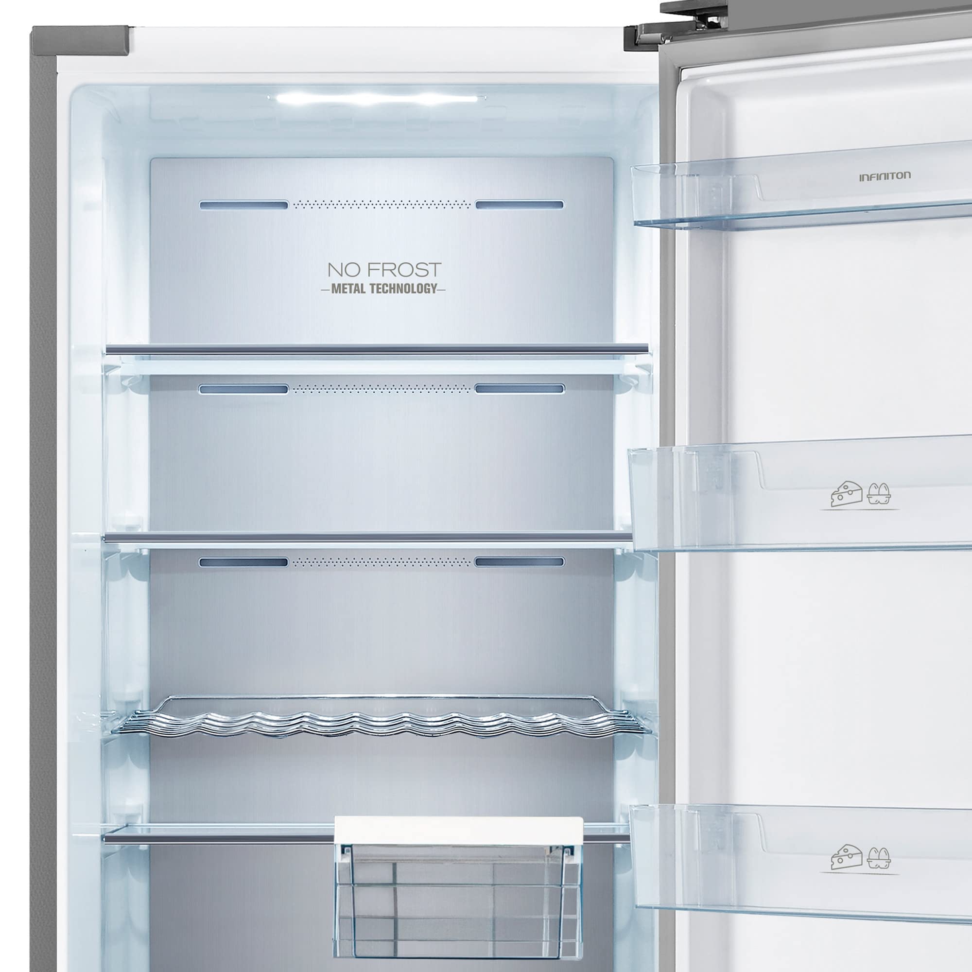 INFINITON CL-85EH - Frigorífico 1 puerta, Inox, 370 litros, Inverter, No Frost, Compresor con 10 años de garantía