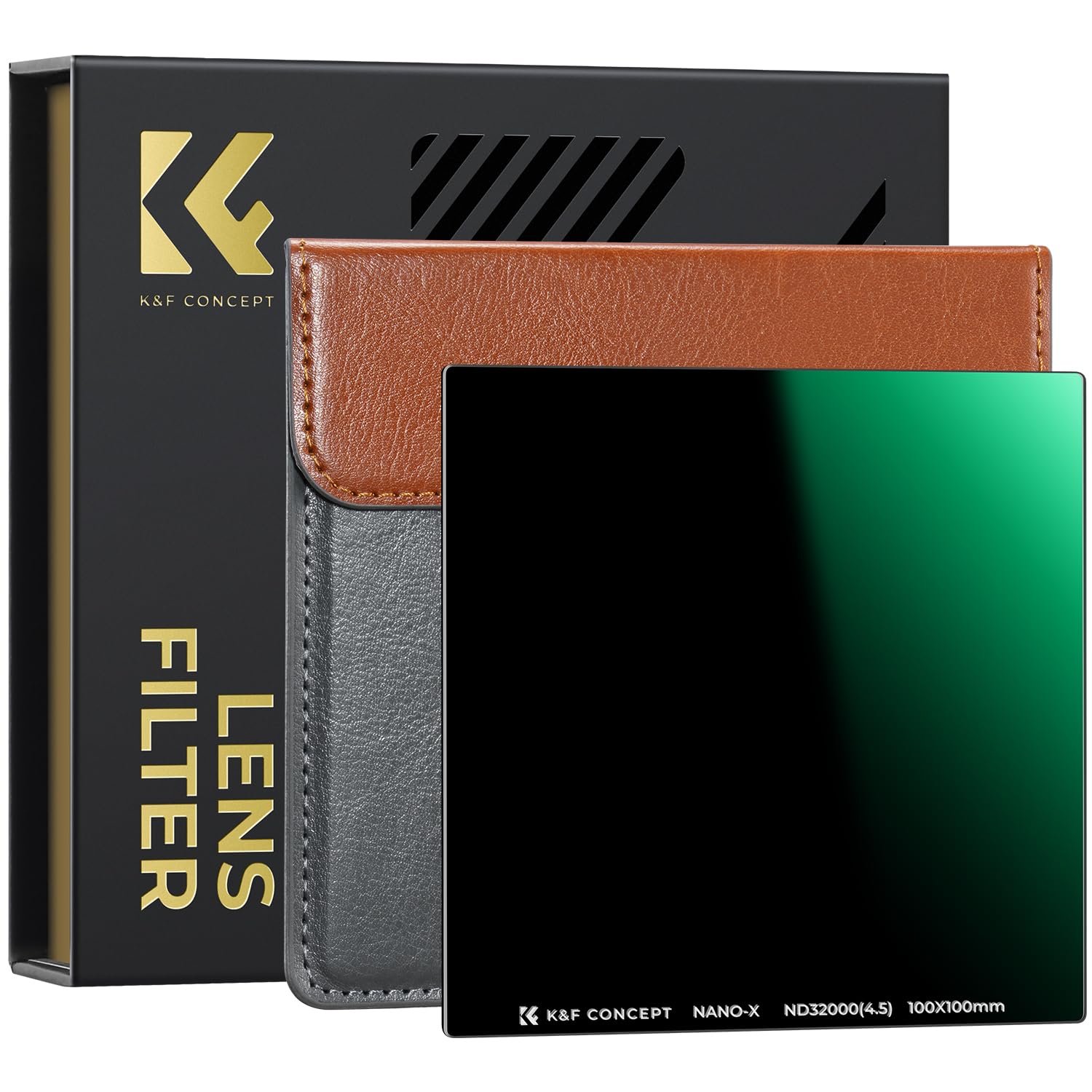 K&F CONCEPT Nano-X Filtro Cuadrado ND32000 (15 Pasos) 100x100mm de Vidrio óptico HD con 28 Capas Nano Revestimiento para Objetivo | Cuadrado ND32000 (15 paradas) con 28 revestimientos multicapa impermeable/resistente a los arañazos/antirreflejos-FH701