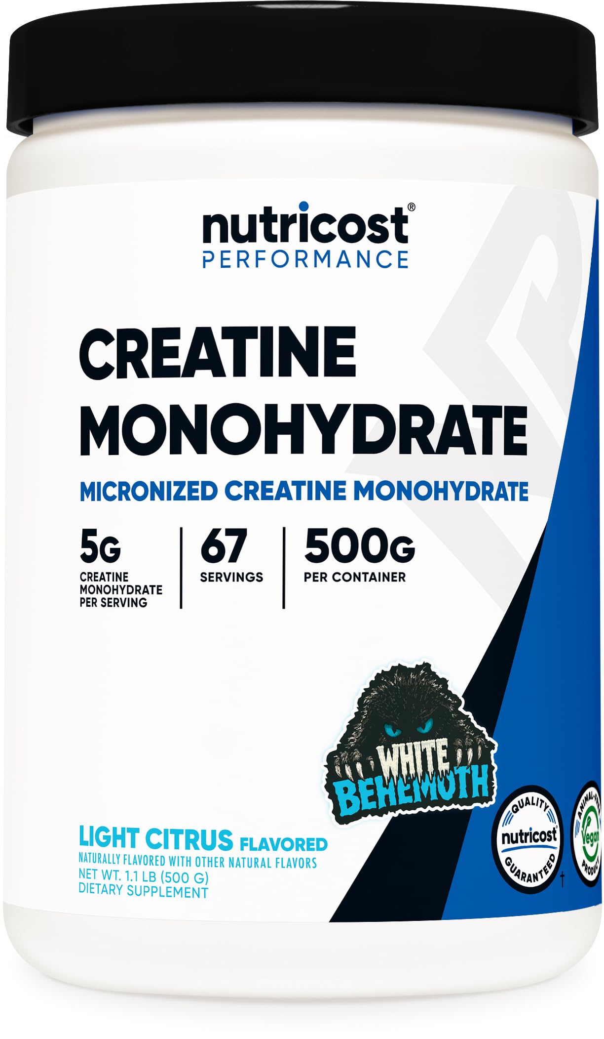 Nutricost Creatine Monohydrate Powder (White Behemoth) 500 Gram White Behemoth 500 Gram (Pack of 1)