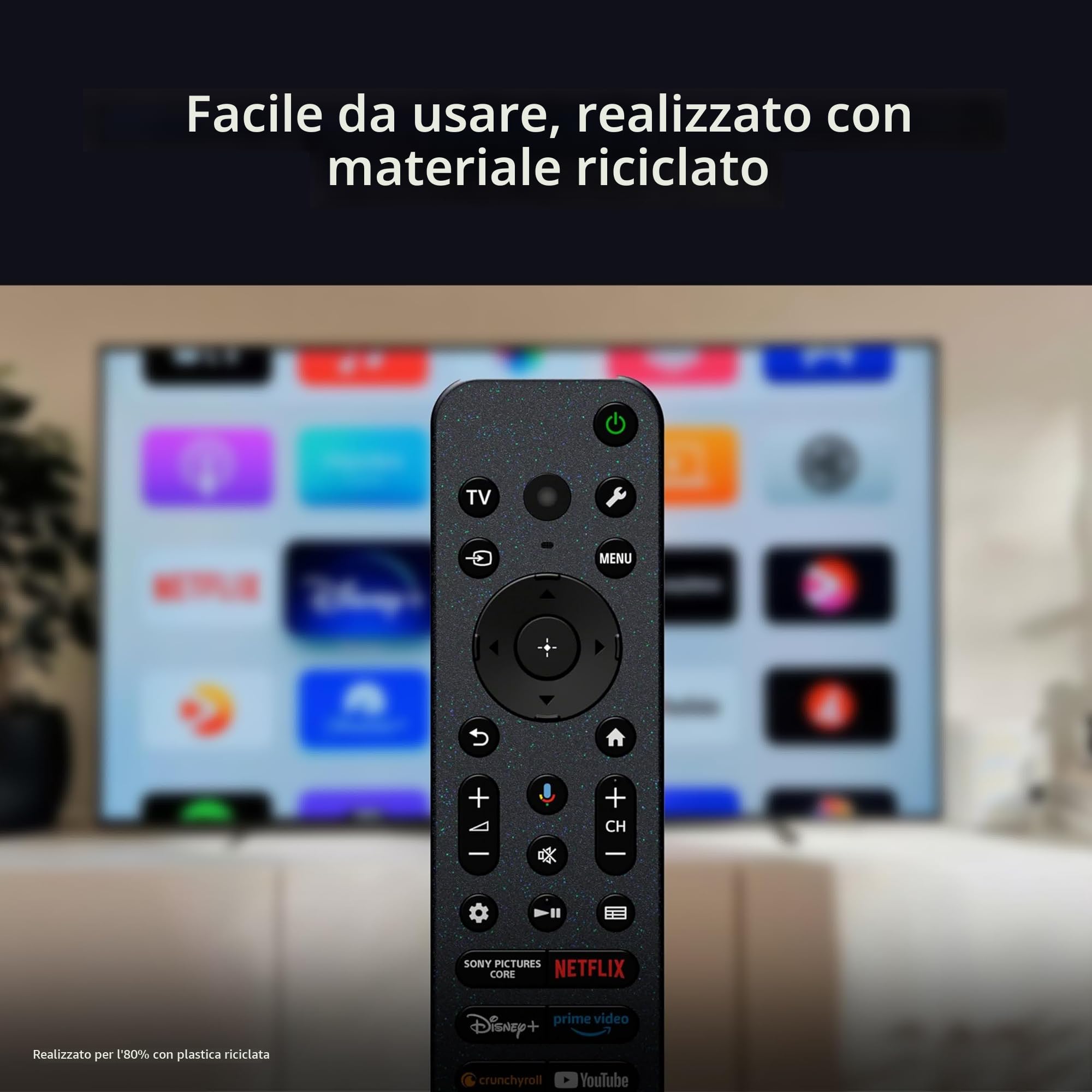 Sony K-55XR8 Televisione 55" 4K Oled Ultra HD Smart TV, HDR, DVB-T2, Hevc Main 10, Wi-Fi Nero