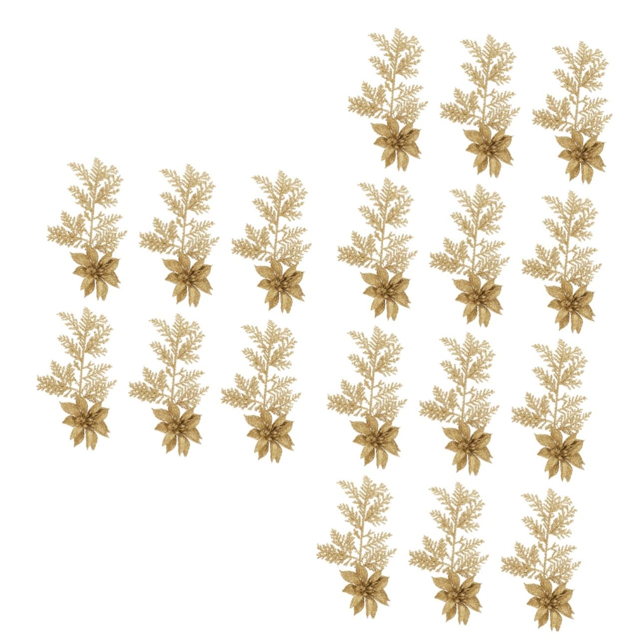 Alipis 3 Set Di Rami Di Pino Per Albero Di Natale Decorazioni Con Glitter Fiori Artificiali Ghirlande Di Natale Facili Da Usare Per Decorazioni Natalizie 6 Pezzi*3