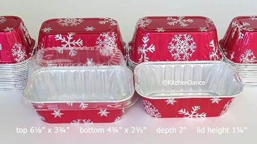 Miniatura 9 de Desechables Aluminio Holiday 1 lb. Mini panes con cierre transparente en la tapa #9302X (25)