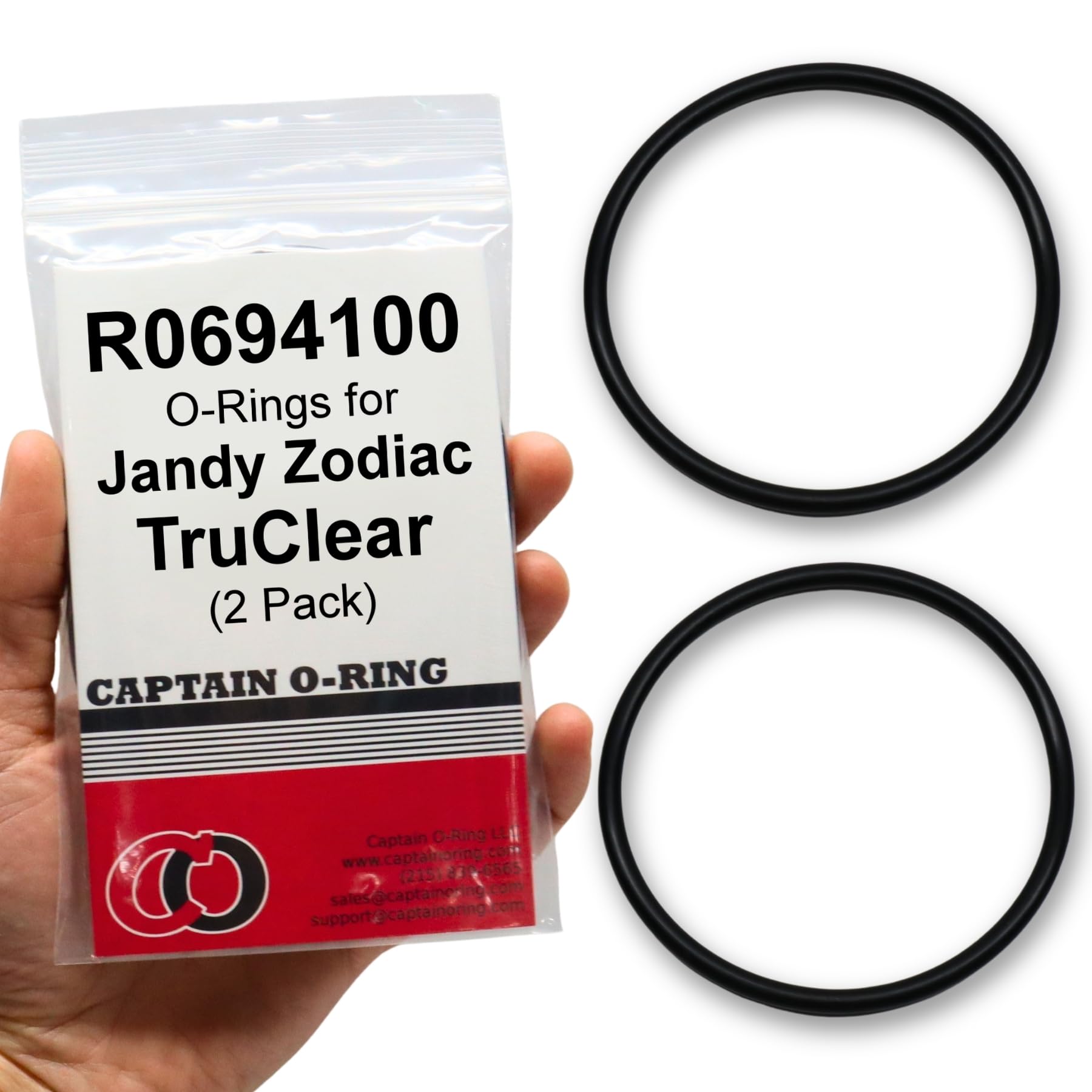 Captain O-Ring – Replacement R0694100 O-Rings for Zodiac Jandy Pro Series TruClear Chlorinator (2 Pack)