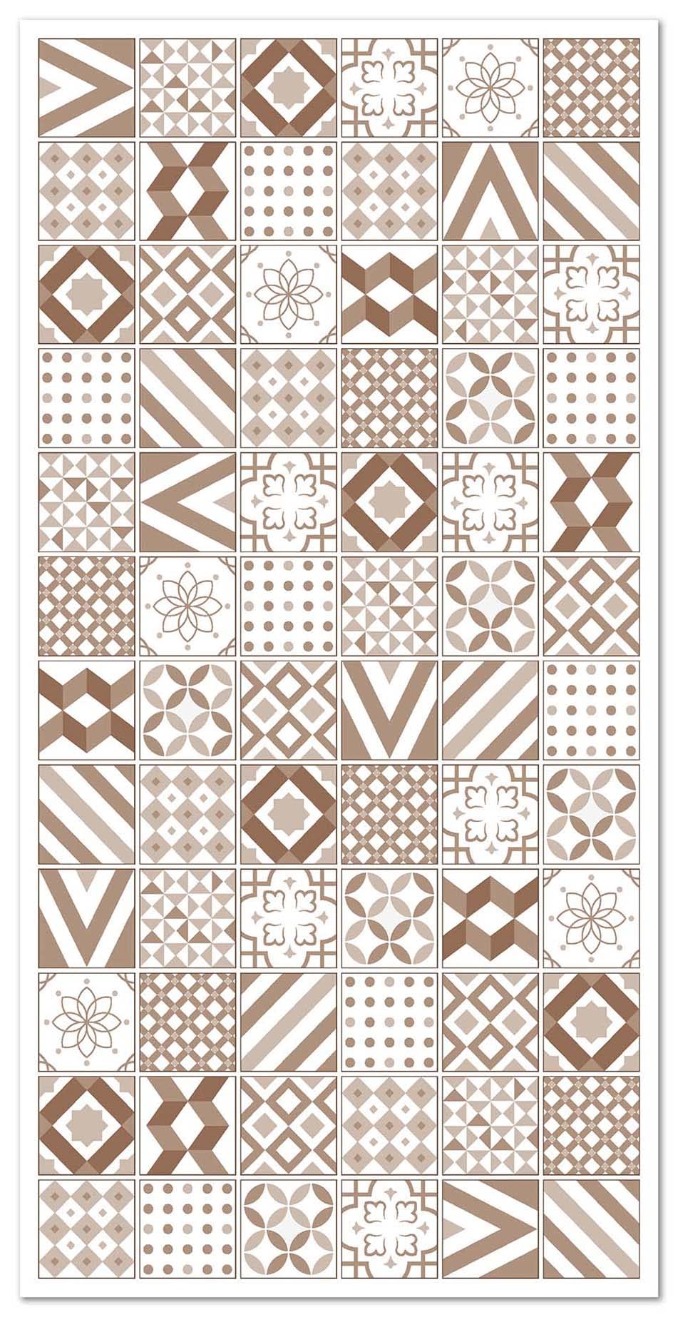 Panorama Alfombra Vinílica Cocina Salón - Varios Tamaños - (Hidráulica Love Marrón 40x80 cm)
