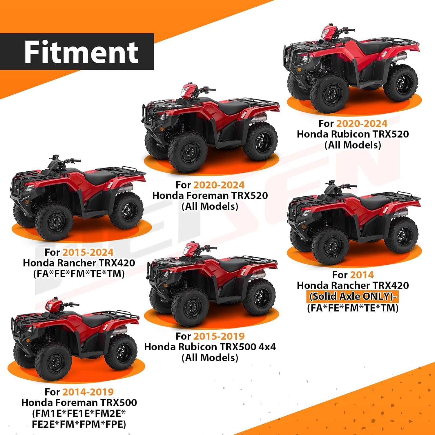 WeiSen 3000lb Electric Winch Kit with Rocker Switch and Winch Mount Compatible with Honda Rancher 420 Rubicon TRX500/520 2015-2025 Foreman TRX500/520, with Hawse Fairlead & Stopper