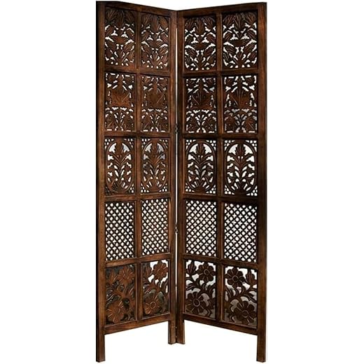 Wooden Room Divider 6 feet 2 Panels Brown