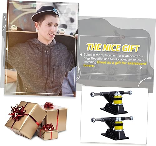 Miniatura 7 de HANABASS 2 Pairs Skateboard Wheel Bracket Metal Skateboard Trucks Shelf Kid Skateboard Metal Brackets Skateboard