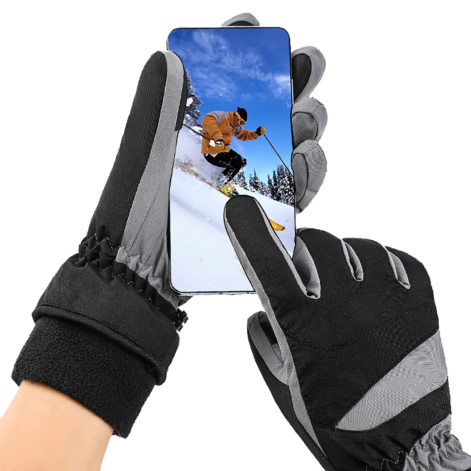 Guanti Invernali Uomo Unisex Guanti da Caldi Antivento Termici Impermeabili per Uomo e Donna Touchscreen per Sci, Snowboard, Moto, Bici, Alpinismo Trekking