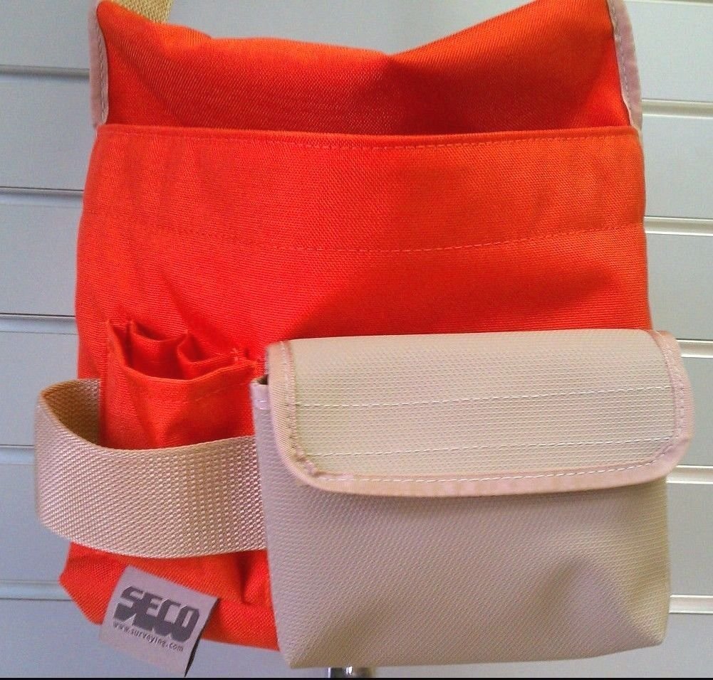 SECO Surveyor's Five Pocket Tool Instrument Pouch with Belt Survey 8046-30-Org