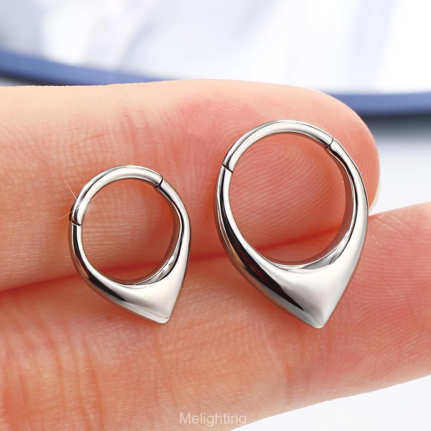 Melighting 16G Septum Ring Stainless Steel 316L Daith Piercing Jewelry 8/10 mm Helix Stud Septum Clicker for Women - Image 3