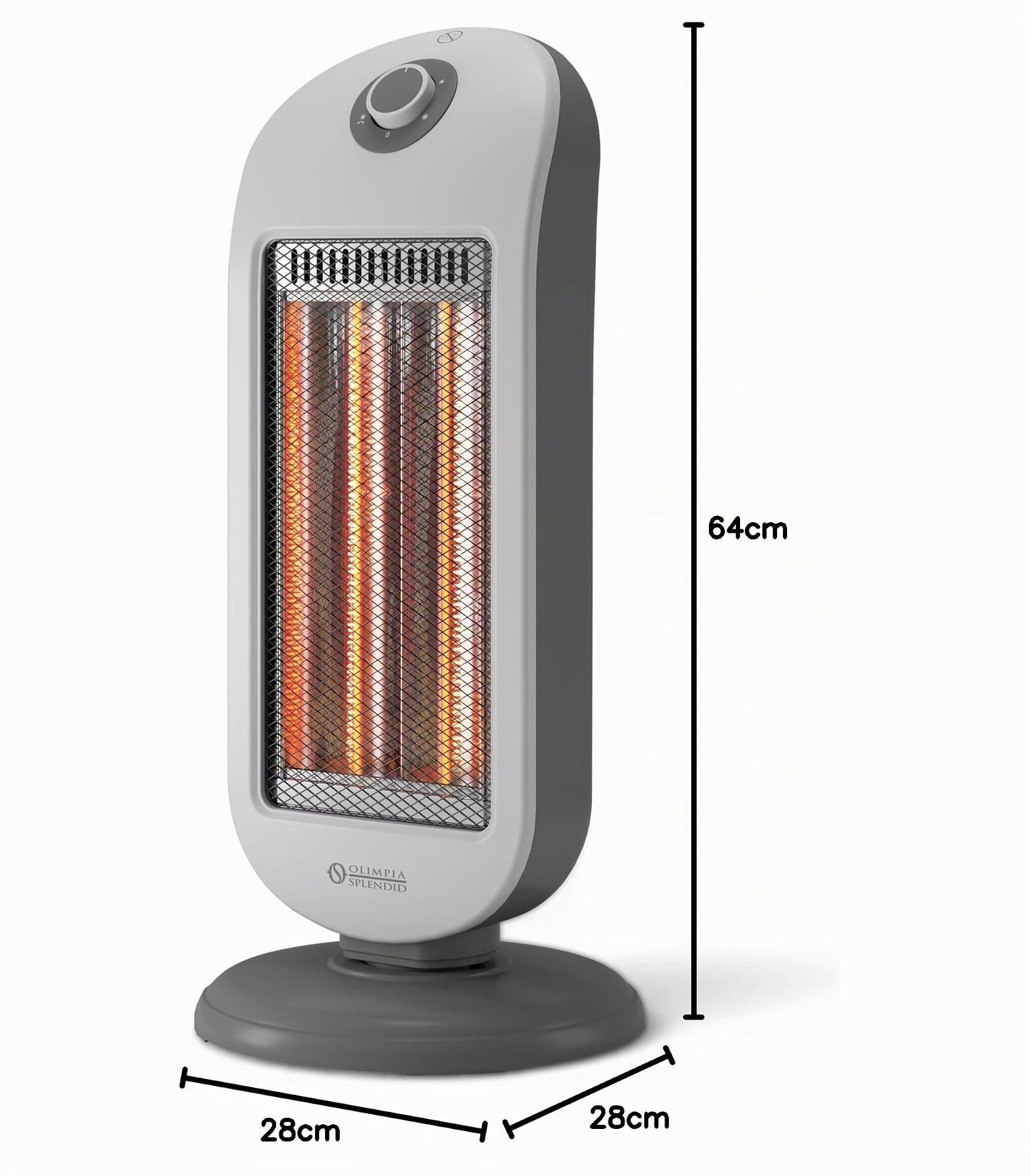 Olimpia Splendid Carbon Twist, Radiateur infrarouge à fibre de carbone jusqu’à 1200W, technologie écologique, base oscillante, poignée pratique et sécurité anti-basculement