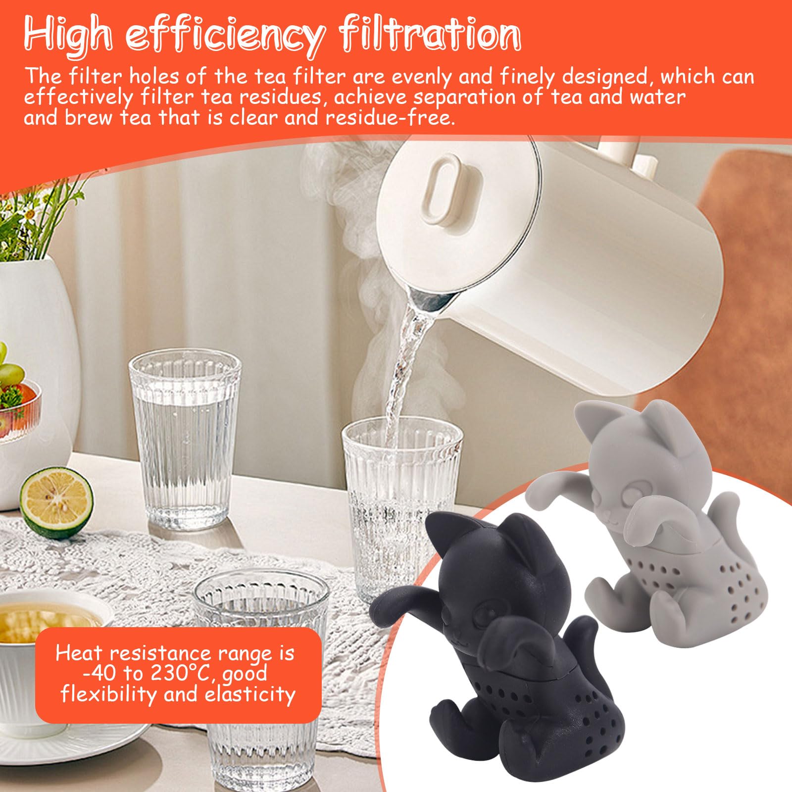 2 Stück Katzenförmige Teesiebe Aus Silikon – Niedlich & Praktisch Für Losen Tee