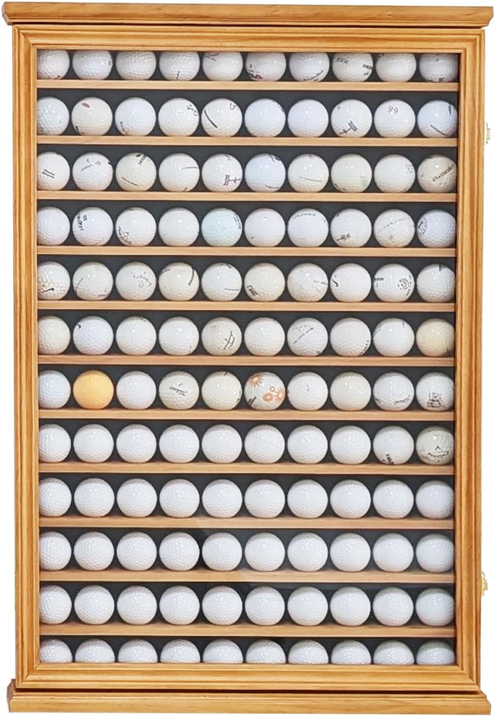 Vice Golf Balls Display Case - Shocked & Noodle TP5 Golf Ball Cabinet (ARRAWIS Black) - 120 Balls Capacity, UV Protection, Lockable (Natural)