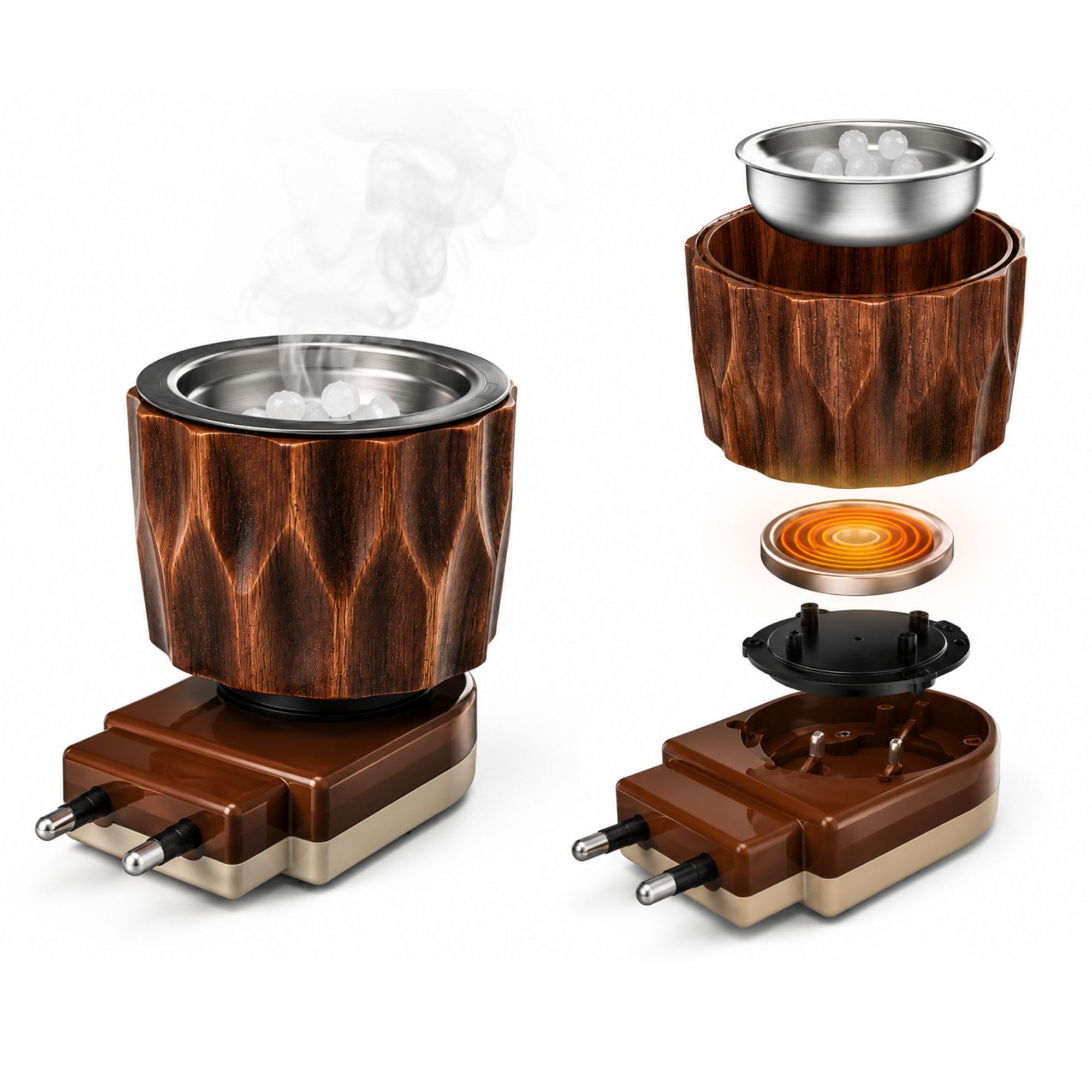 KALIAT Sheesham Wooden Electric Kapoor Dani | Premium Electric Camphor Diffuser for Home, Mandir & Puja | Kapur Burner for Aromatherapy, Meditation & Natural Air Freshening | M-501 2