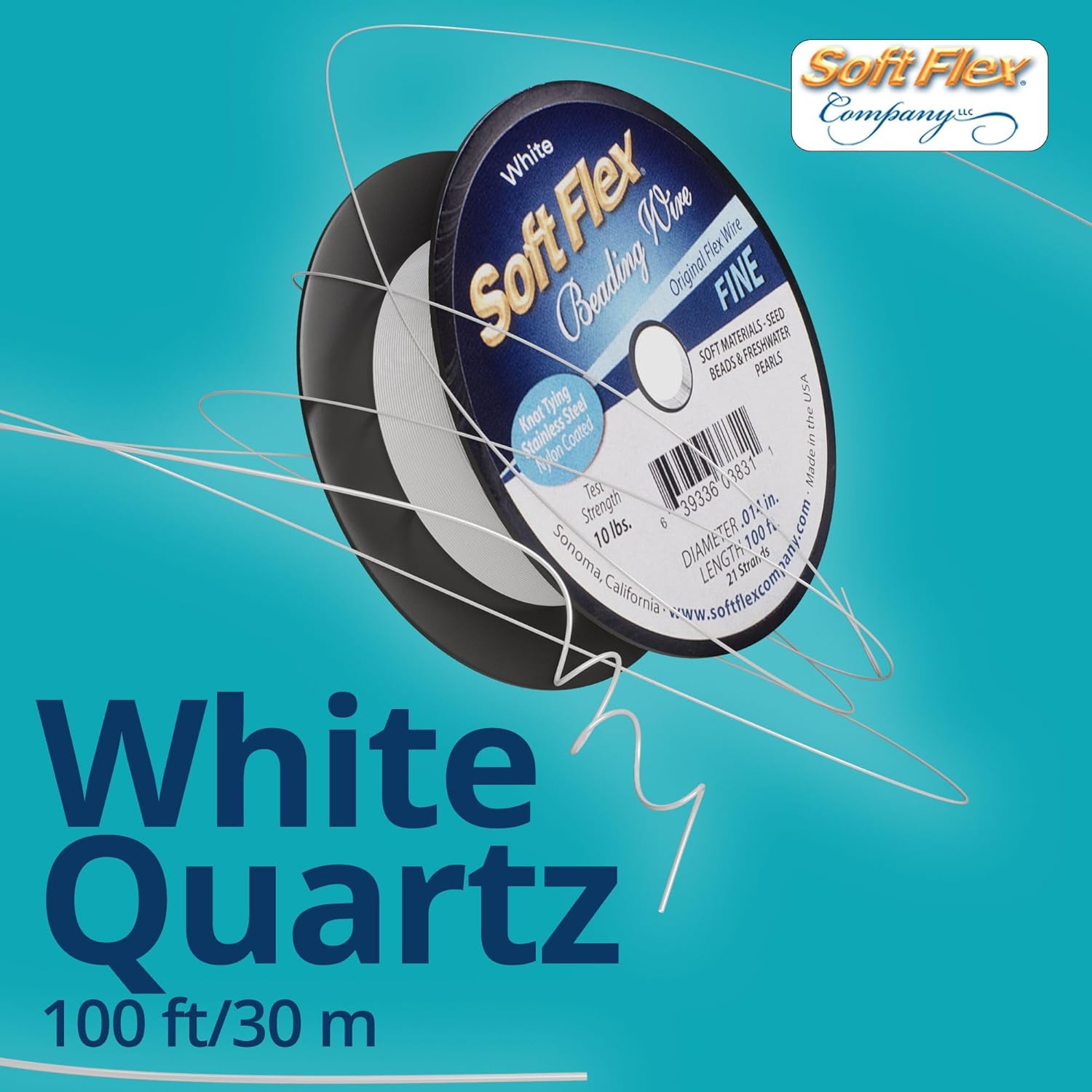 Soft Flex 21 Strand Beading Wire - Fine 0.14 Diameter - 100 Feet Design Wire