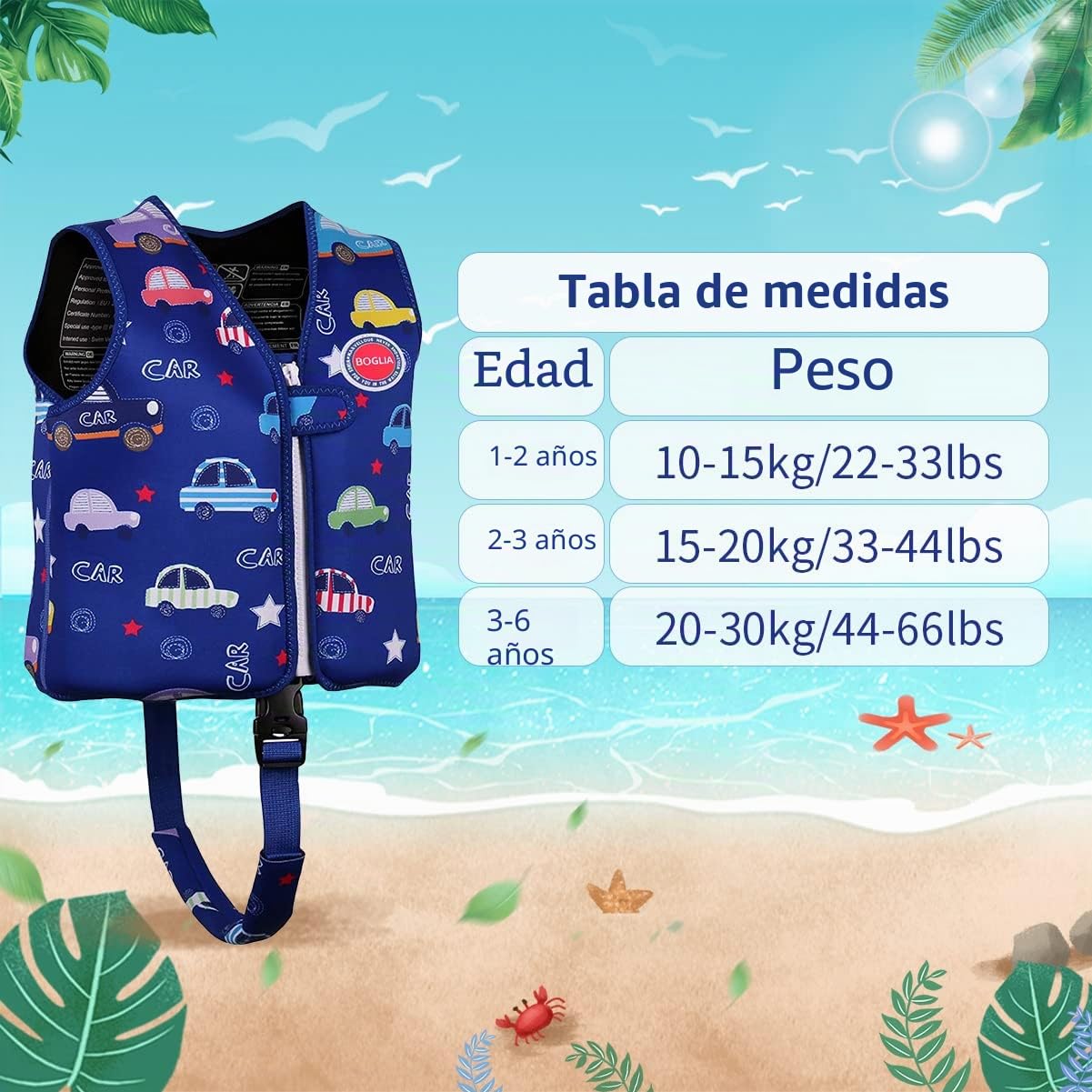 Floaties - Bañador Flotante para niños pequeños, con Ajustable, Unisex