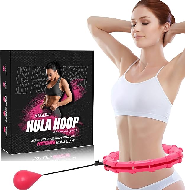 Weighted Hula Hoop  Premium Auto Spinning Hoop Detachable Smart Hoops Detachable Ring - 360 Degree Spinning Ball with Weight for Adult Fitness Exercise
