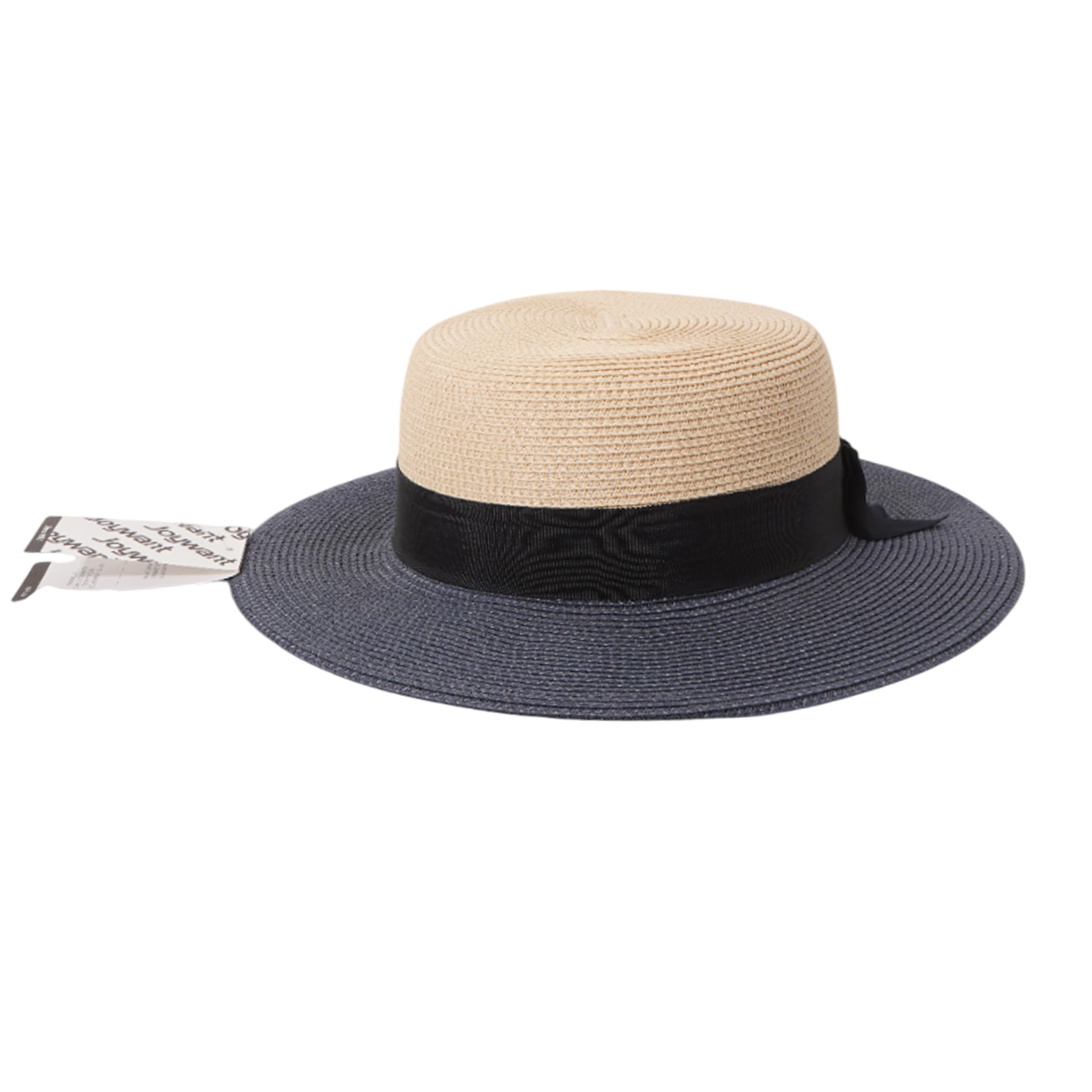 Joywant Straw Top Hats for Men, Classic American Dress Up Hat - Black