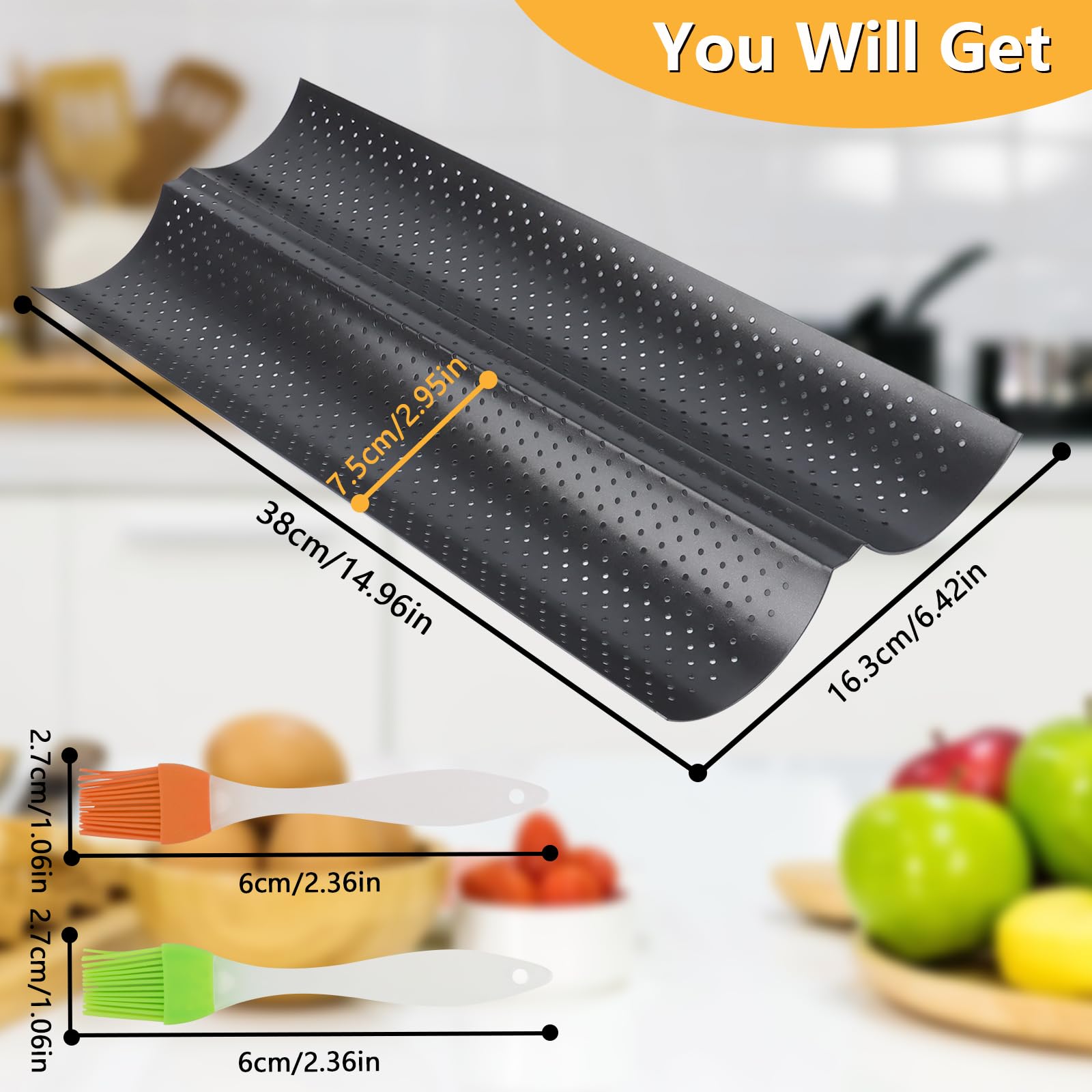 Plaque De Cuisson Pain Moule Pour 4 Baguettes Anti-Adhésif - Plats Et