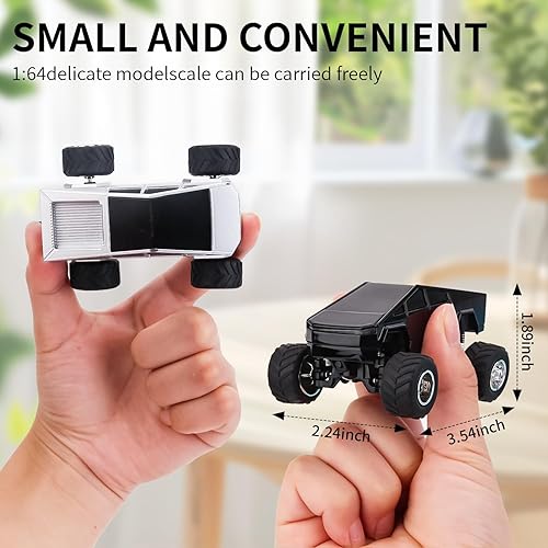 Miniatura 3 de Mini camión Rc, camión monstruo a escala 164, auto de control remoto con luces, 2.4 GHz y control remoto por aplicación, carcasa de aleación
