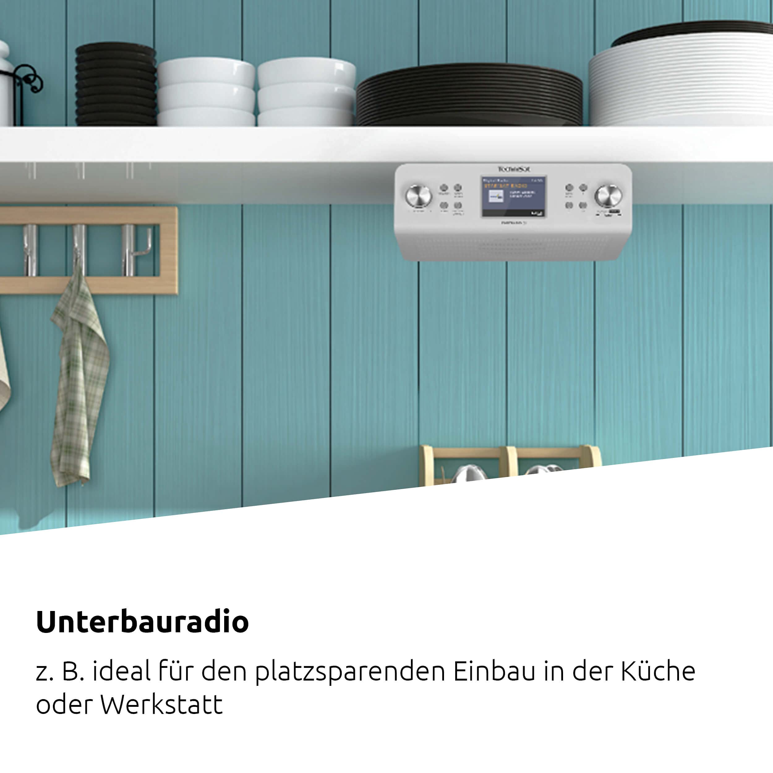 TechniSat DIGITRADIO 21 IR Radio da cucina sottobanco DAB+ FM Internet Bluetooth 2W 2,8" bianco