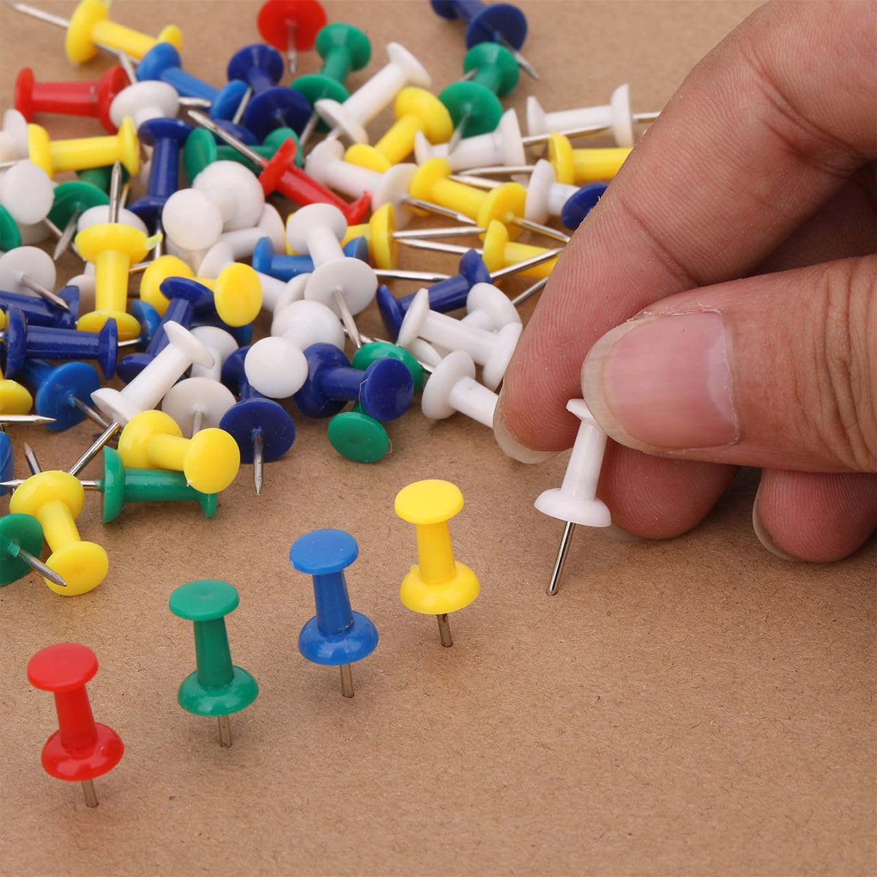 Shoes Lane Assorted Push Cork Board Pins 100Pcs Mixed Colours Drawing Pins For Cork Notice Board Thumb Tacks