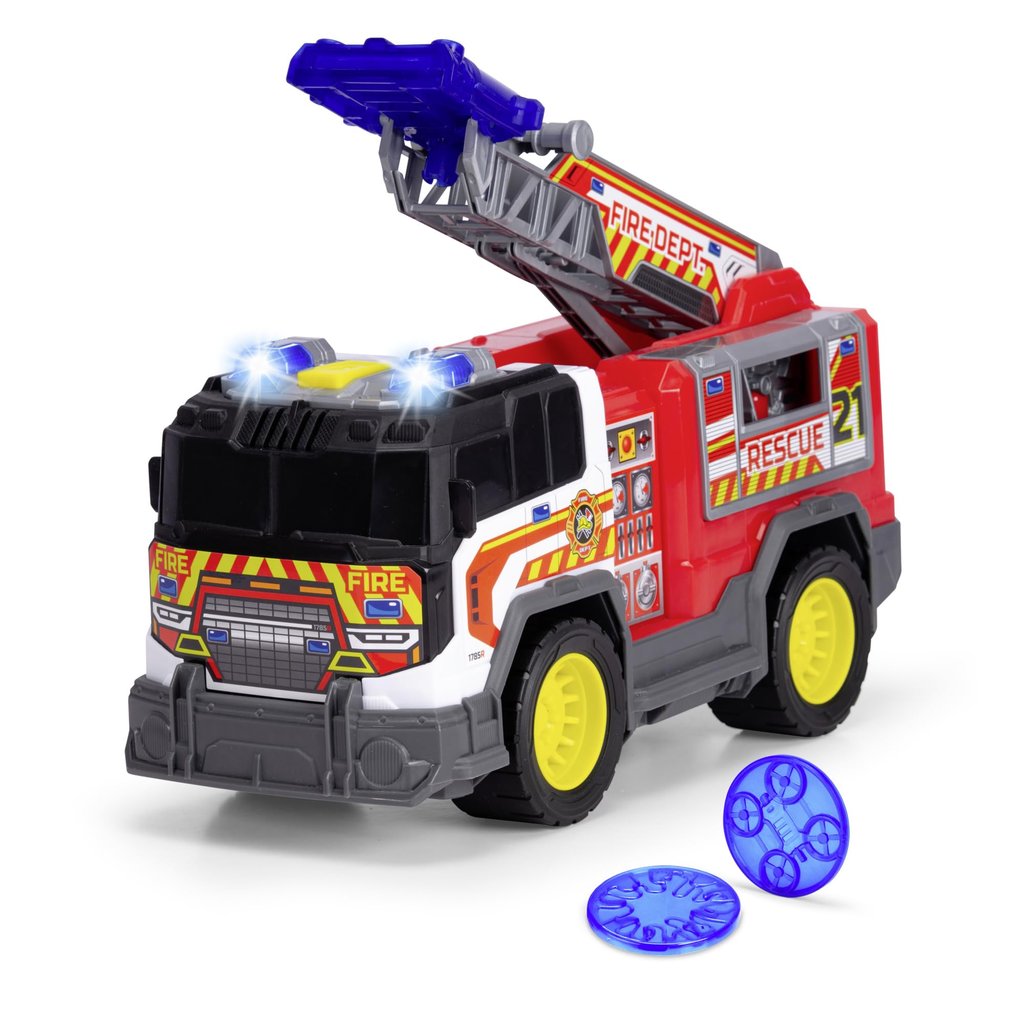 Dickie Toys Fire Rescue Unit – Großes Feuerwehrauto (30 cm) mit Schussfunktion, Licht & Sound
