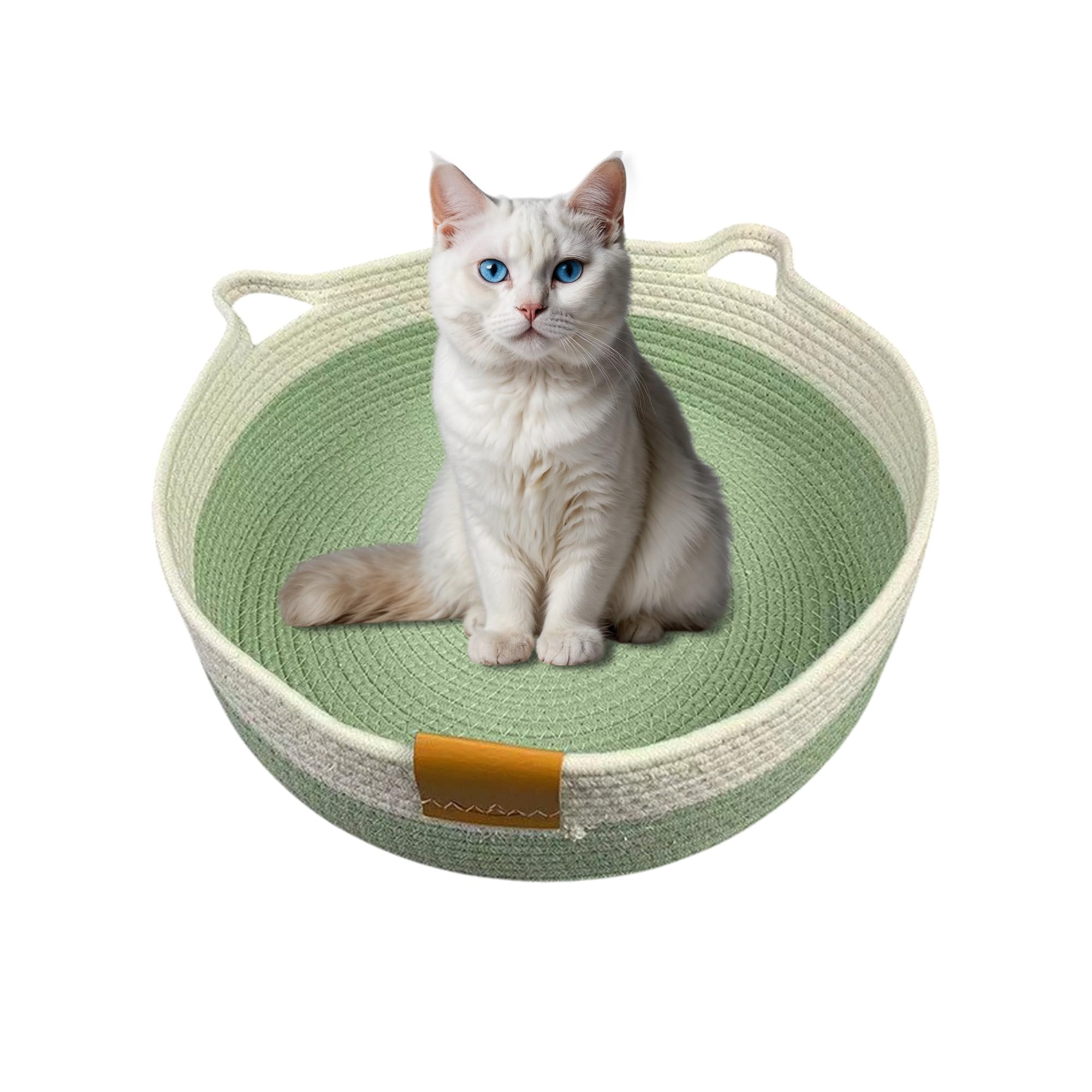Gewebtes Katzenbett Hellgrün 1 STK Faltbar Baumwollseil