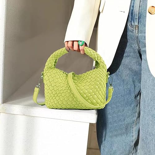 Miniatura 6 de Bolsos pequeños tejidos a mano para mujer, bolso cruzado de hombro, bolsos para niñas, bolsas con asa superior, estilo Hobo, bolsa curvada para