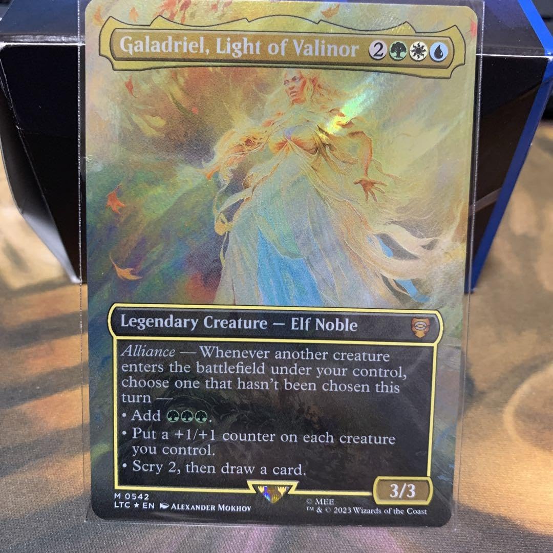 Magic The Gathering Foil Card MTG FOIL Galadriel, Light Of Valinor Borderless | Lord Of The Rings Commander Mythic Rare Mtg Galadriel Foil Magic The Gathering Foil Card MTG FOIL Galadriel, Light Of Valinor Borderless | Lord Of The Rings Commander Mythic Rare Mtg Galadriel Foil