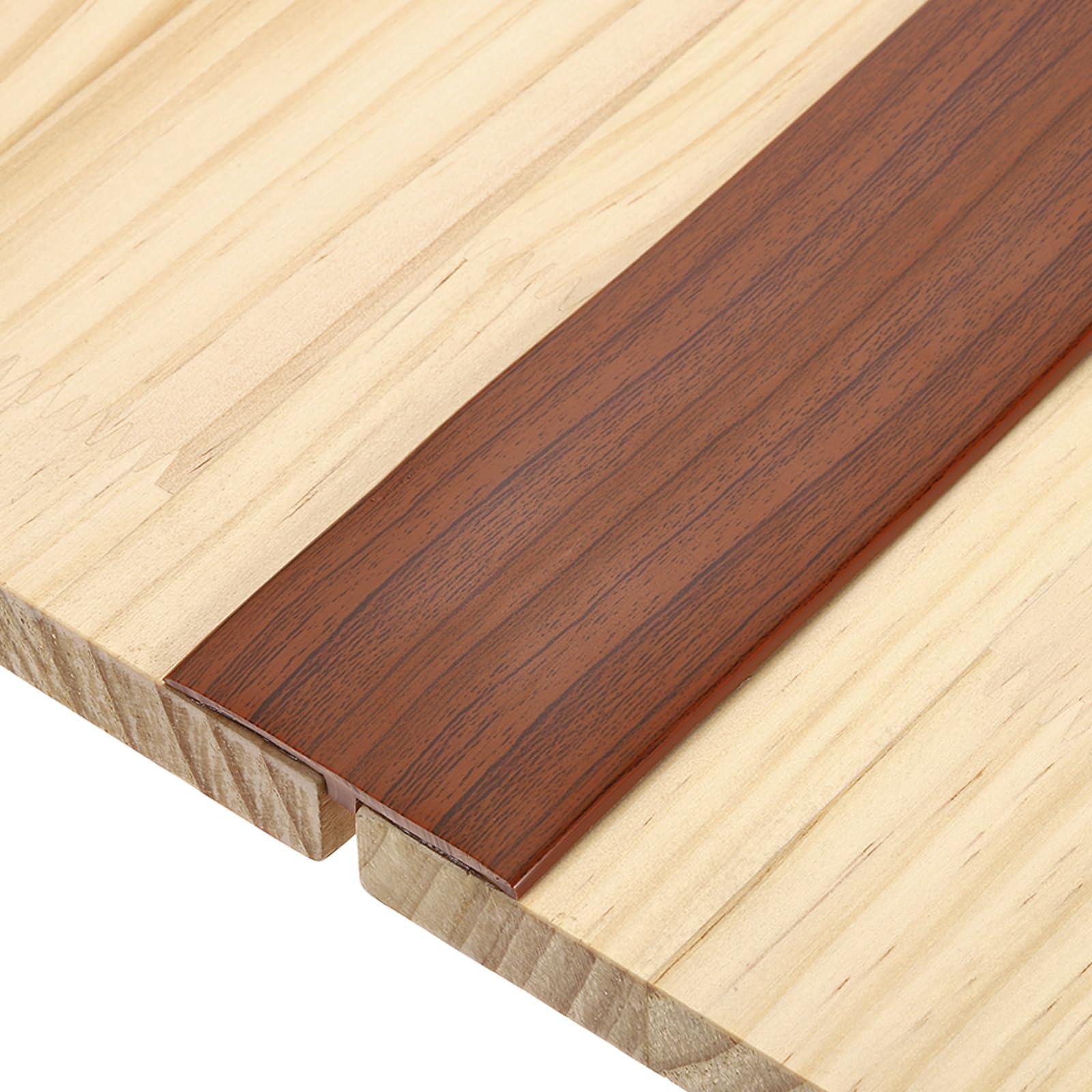 sourcing map T-Molding Transition Strips, 92cm x 5cm (L x W) PVC Floor Flat Divider Strip Self Adhesive Vinyl Flooring Edging Trim for Joining Floor Gaps Doorways, Walnut โ image 1