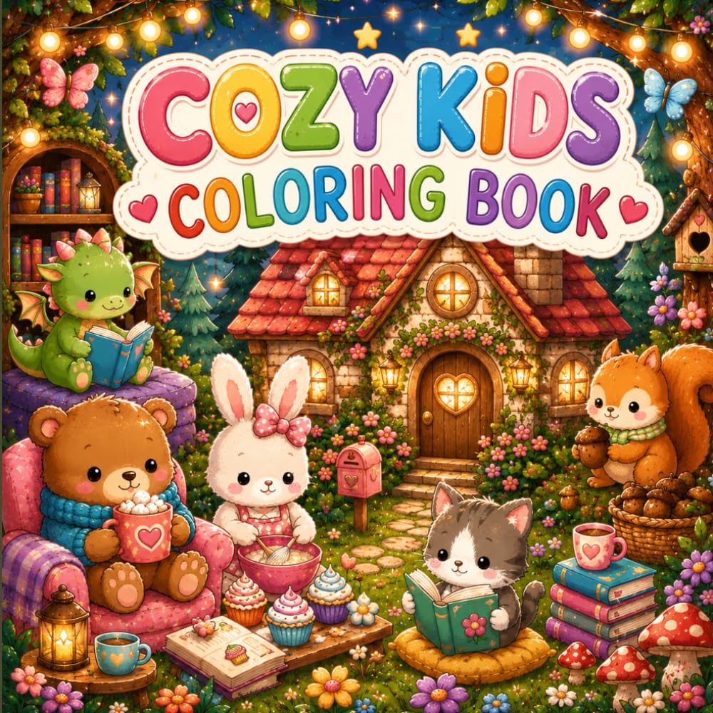 Cozy Little World: Cute & Cozy Coloring Book for kids