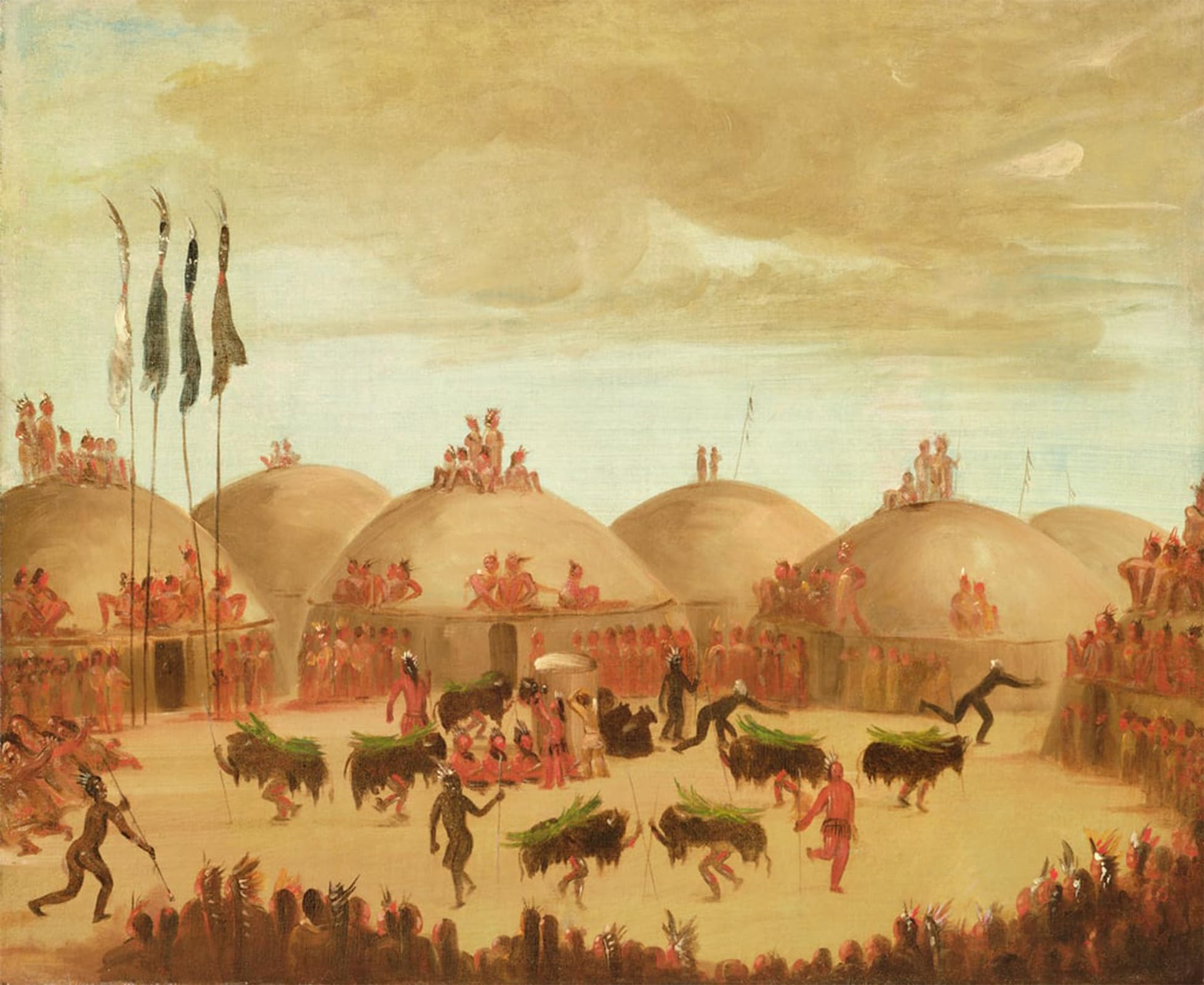 Posteriik No Frame Famous Modern Artwork Art Mural The Animal Dance By George Catlin Oil Paintings Pictures For Home Decor 60X90cm