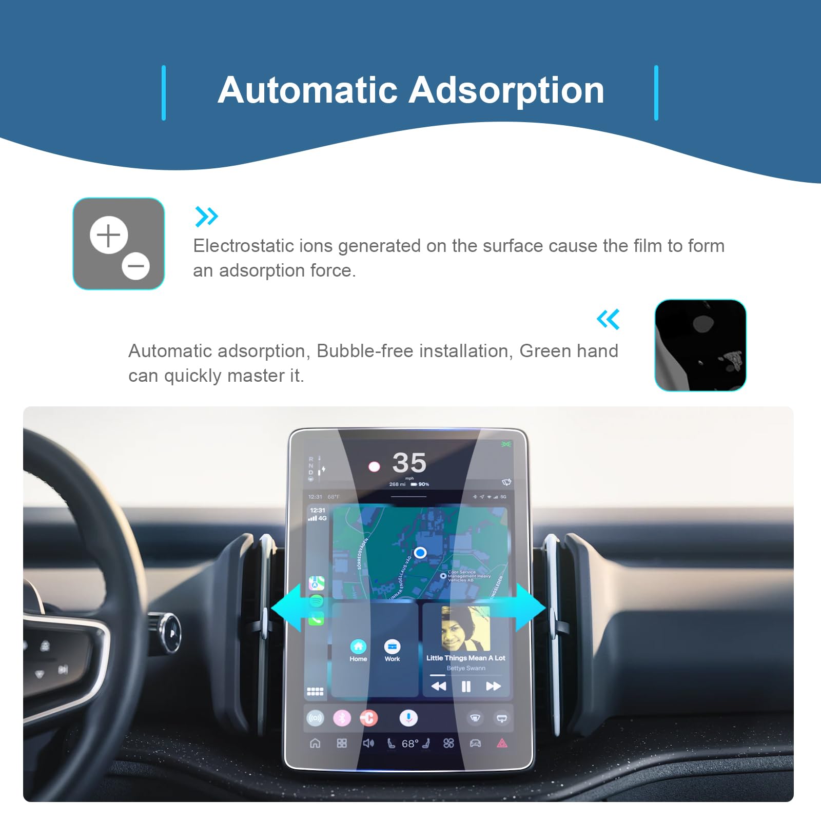 GAFAT Compatible con Volvo EX30 2024-2026 2027 12,3" Protector de Pantalla para Navigation, 12,3" Protector Cristal Templado para EX 30 2025 Display TouchScreen Navi GPS, Antigolpes, 9H Antiarañazo