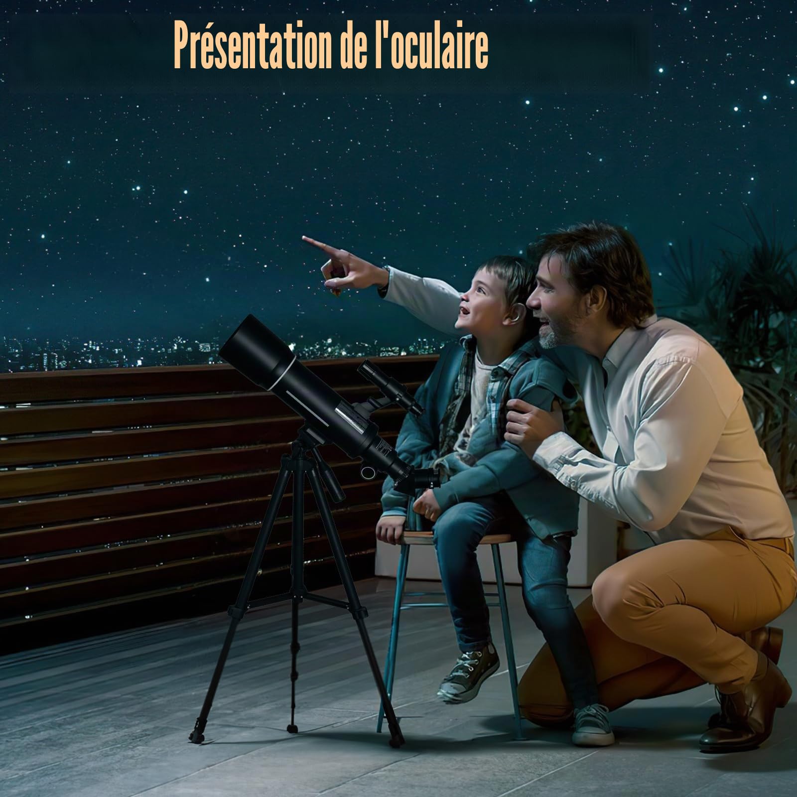 Télescope Astronomique Adulte Enfant, 500/70mm, 200x Lunette Astronomique Réfracteur avec Adaptateur de Téléphone Trépied et Filtre Lune et Chercheur pour Débutants Enfants et Amateurs pour Observer