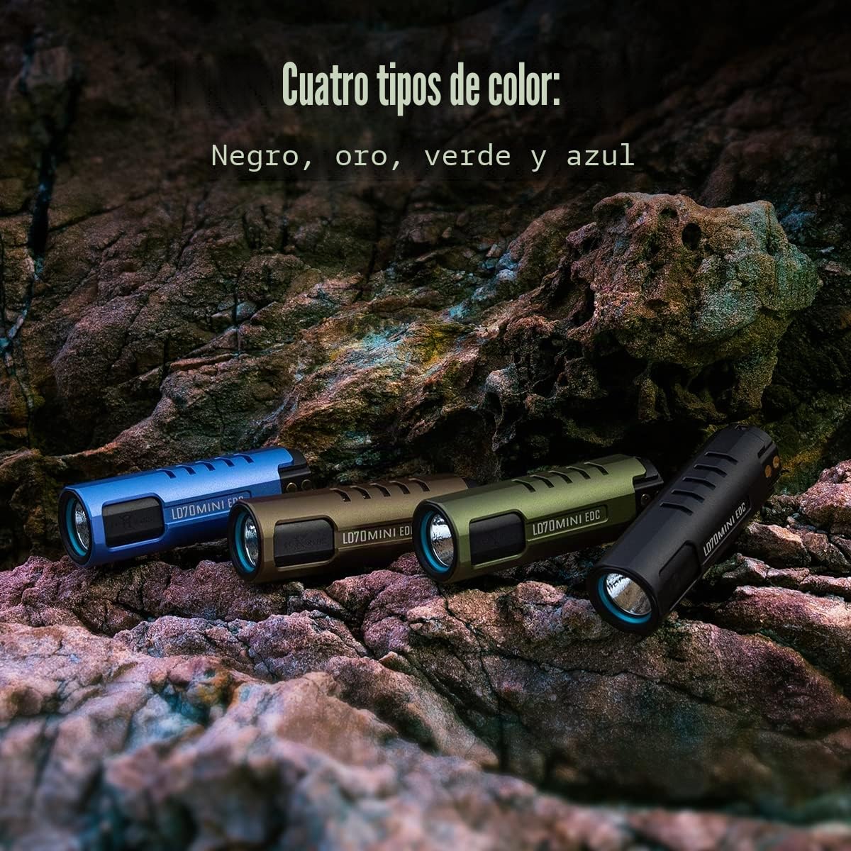 IMALENT LD70 Linternas Led Alta Potencia, 4,000 Lúmenes Linterna Portátil Recargable, Mini Linterna de Alto Rendimiento, con 5 Modos, IPX-8 Impermeable para Bicicleta, Camping,EDC Ultra Brillante(Oro)